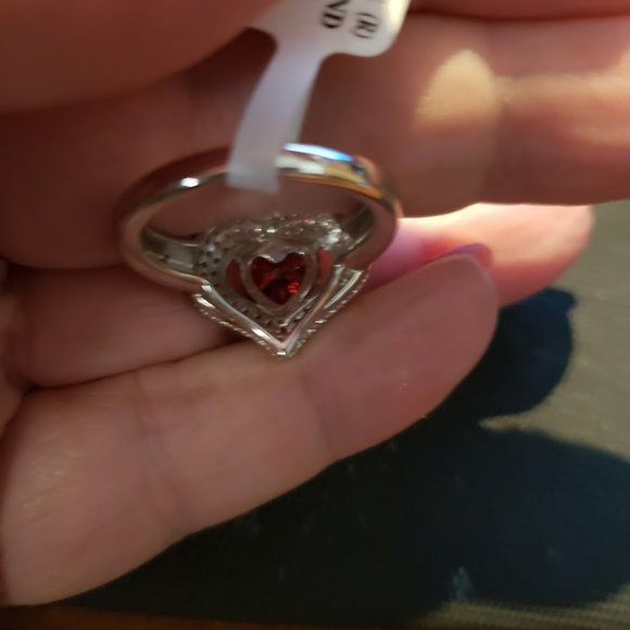 Ruby Red CZ .925 Sterling Ring SZ 8 - Picture 4 of 6
